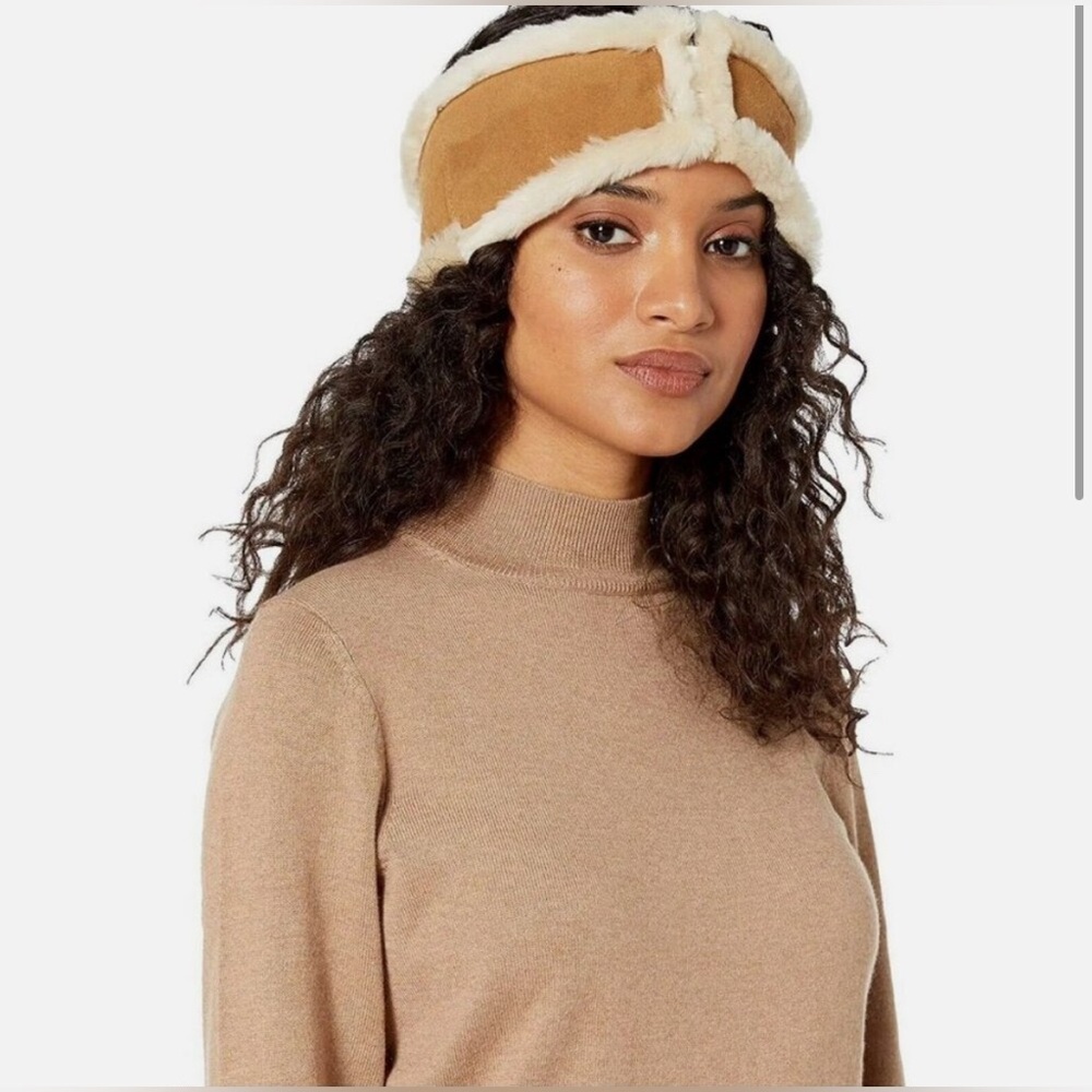 UGG Water Resistant Sheepskin Reversible Headband, Chestnut L/XL